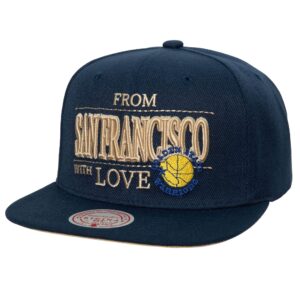 Mitchell & Ness With Love Snapback HWC Golden State Warriors Chapeau Bleu 744669