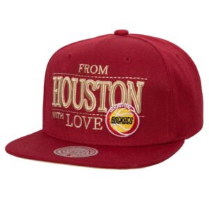 Mitchell & Ness With Love Snapback HWC Houston Rockets Chapeau Orange 747191