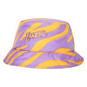 Panama Mitchell & Ness x Melody Ehsani Chapeau bob matelassé des Los Angeles Lakers Blanc 745881