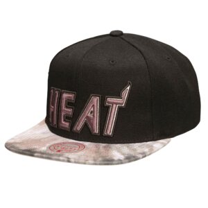 Mitchell & Ness Blitzed Snapback HWC Miami Heat Chapeau Noir 753503