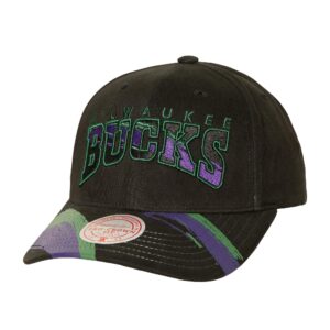 Mitchell & Ness Brossé Past Ya Pro Snapback HWC Milwaukee Bucks Chapeau Vert 754968