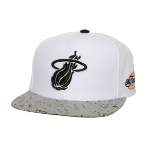 Mitchell & Ness Cement Top Snapback Miami Heat Chapeau Blanc 751976