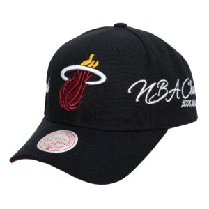 Mitchell & Ness Champ Wrap Pro Snapback Miami Heat Chapeau Noir 753487