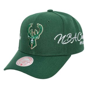 Mitchell & Ness Champ Wrap Pro Snapback Milwaukee Bucks Chapeau Vert 755784