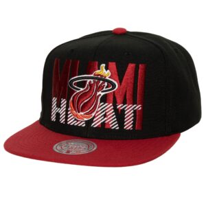 Mitchell & Ness Cross Check Snapback HWC Miami Heat Chapeau Noir 751920