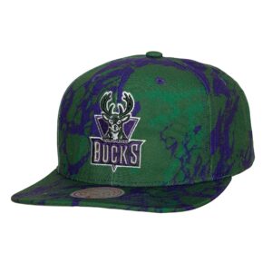 Mitchell & Ness Down For All Snapback HWC Milwaukee Bucks Chapeau Marron 755466