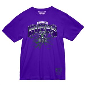 Mitchell & Ness Earthquake Tee Milwaukee Bucks Bleu 756814