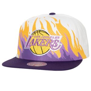 Mitchell & Ness Hot Fire Snapback HWC Los Angeles Lakers Chapeau Violet/Jaune/Blanc 749965