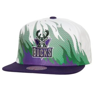 Casquette Mitchell & Ness Hot Fire Snapback HWC Milwaukee Bucks Blanc 755015