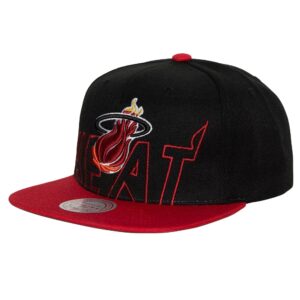Mitchell & Ness Low Big Face Snapback HWC Miami Heat Chapeau Noir 753297