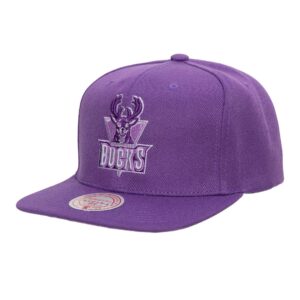 Mitchell & Ness Casquette Snapback monochrome HWC Milwaukee Bucks Violet 756268