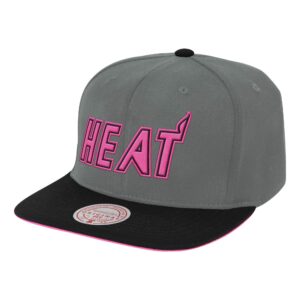 Mitchell & Ness Neon Lights Snapback HWC Miami Heat Chapeau Gris 753500