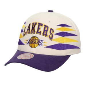Mitchell & Ness Off White Diamond Pro Snapback Los Angeles Lakers Chapeau Violet/Jaune/Blanc 749969