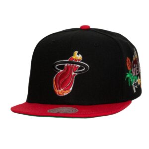 Mitchell & Ness Patch Overload Snapback HWC Miami Heat Chapeau Noir 753517