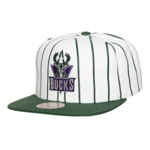 Mitchell & Ness Casquette rétro à fines rayures Snapback HWC Milwaukee Bucks Marron 755773