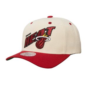 Mitchell & Ness Retro Type Pro Snapback Miami Heat Chapeau Beige 751883
