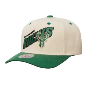 Casquette Mitchell & Ness Retro Type Pro Snapback Milwaukee Bucks Beige 754933