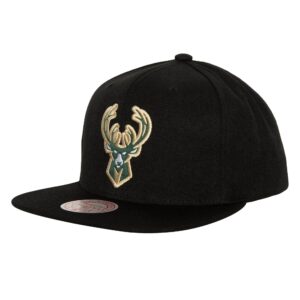 Mitchell & Ness Satin Under Snapback Milwaukee Bucks Chapeau Noir 756744