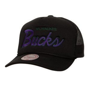 Casquette Mitchell & Ness Script Trucker HWC Milwaukee Bucks Noir 756756