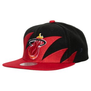 Mitchell & Ness Sharktooth Snapback HWC Miami Heat Chapeau Noir 753468