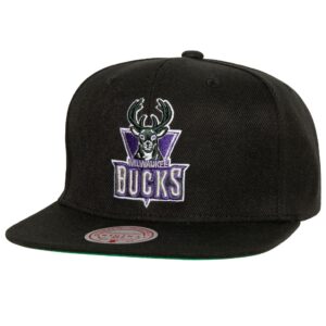 Casquette Mitchell & Ness Side Jam Snapback HWC Milwaukee Bucks Noir 755001