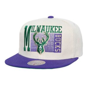 Casquette Mitchell & Ness Speed Zone Snapback Milwaukee Bucks Beige 754937