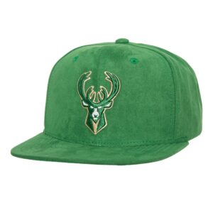 Mitchell & Ness Sweet Suede Snapback Milwaukee Bucks Chapeau Vert 754982