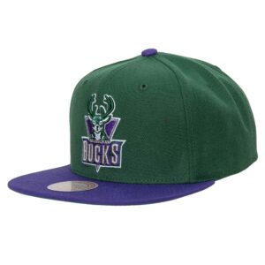 Mitchell & Ness Team 2 Tone 2.0 Snapback HWC Milwaukee Bucks Chapeau Vert 756260