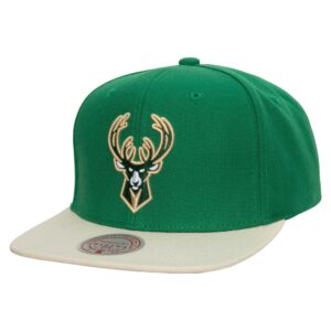 Mitchell & Ness Team 2 Tone 2.0 Snapback NBA Milwaukee Bucks Chapeau Vert 755462