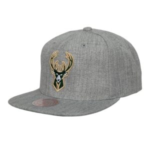 Casquette Mitchell & Ness Team Heather 2.0 Snapback Milwaukee Bucks Gris 756278