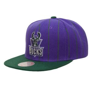 Mitchell & Ness Team Pin Snapback HWC Milwaukee Bucks Chapeau Rouge 755765