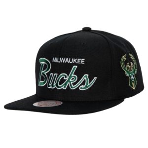 Casquette Mitchell & Ness Team Script 2.0 Snapback Milwaukee Bucks Noir 756251