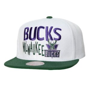 Mitchell & Ness Toss Up Snapback HWC Milwaukee Bucks Chapeau Blanc 755010