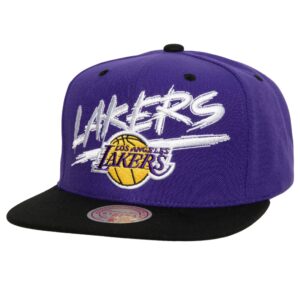 Mitchell & Ness Transcript Snapback Los Angeles Lakers Chapeau Violet 750339