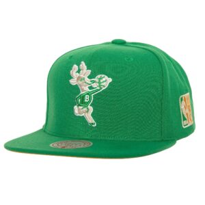 Mitchell & Ness Watch Me Shine Snapback HWC Milwaukee Bucks Chapeau Vert 754951