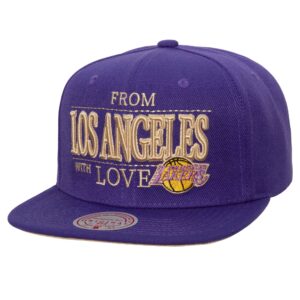 Casquette de baseball Mitchell & Ness With Love Snapback HWC Los Angeles Lakers Chapeau Violet Violet 749848