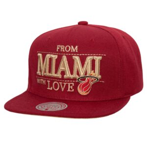 Mitchell & Ness With Love Snapback HWC Miami Heat Chapeau Rose 751968