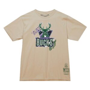 Mitchell & Ness Game Day Pattern Tee Milwaukee Bucks Rouge 758888