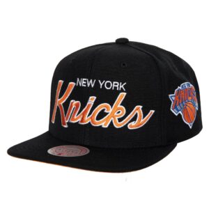 Casquette de baseball Mitchell & Ness Team Script 2.0 Snapback New York Knicks noir 766963
