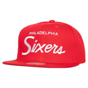 Mitchell & Ness Casquette Snapback Philadelphia 76ers Draft Day des années 90 Rouge 770270
