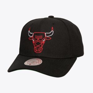Mitchell & Ness Black Chicago Bulls Neon Logo Pro Crown Snapback Chapeau Noir 772171