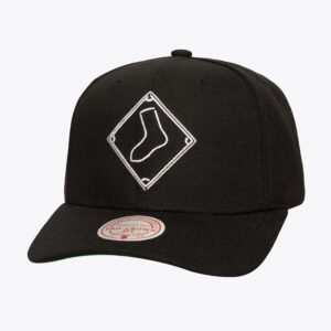 Casquette de baseball Mitchell & Ness noir Chicago White Sox néon Logo Pro couronne Snapback chapeau blanc 772353