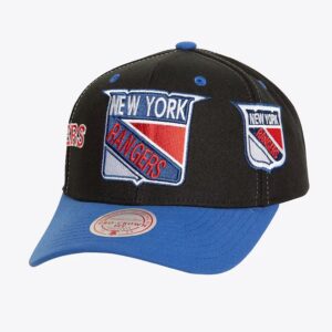 Mitchell & Ness Noir New York Rangers Overbite Pro Vintage Snapback Chapeau Noir 772209