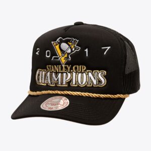 Casquette de baseball Mitchell & Ness noir Pittsburgh Penguins Golden Champs Trucker Snapback Hat noir 772204