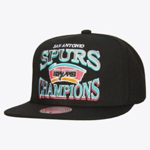 Mitchell & Ness Noir San Antonio Spurs Hardwood Classics Champions Era Snapback Chapeau Noir 771386