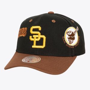 Casquette de baseball Mitchell & Ness noire San Diego Padres Cooperstown Collection Overbite Pro Snapback Hat noir 772136