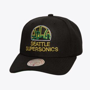 Mitchell & Ness Casquette Snapback Seattle SuperSonics Hardwood Classics Neon Logo Pro Crown Noir 771439