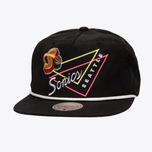Casquette de baseball Mitchell & Ness noir Seattle SuperSonics Hardwood Classics Pew Pew Deadstock Snapback Hat noir 771430