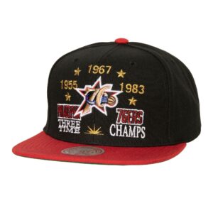 Mitchell & Ness Champ est ici Snapback HWC Philadelphia 76ers Casquette de baseball Noir 770219