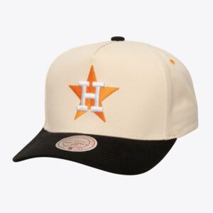 Mitchell & Ness Crème Houston Astros Cooperstown Collection Overspray Pro Crown Snapback Chapeau Crème 772216